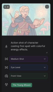 Storyboard examples from the ultimate storyboard templates list for magical animation sequence